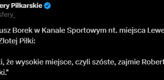 Mateusz Borek UJAWNIŁ MIEJSCE Lewego w plebiscycie Złotej Piłki!